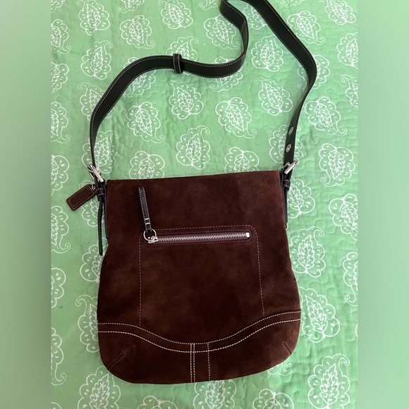 Coach suede shoulder/crossbody bag - Picture 2 of 3